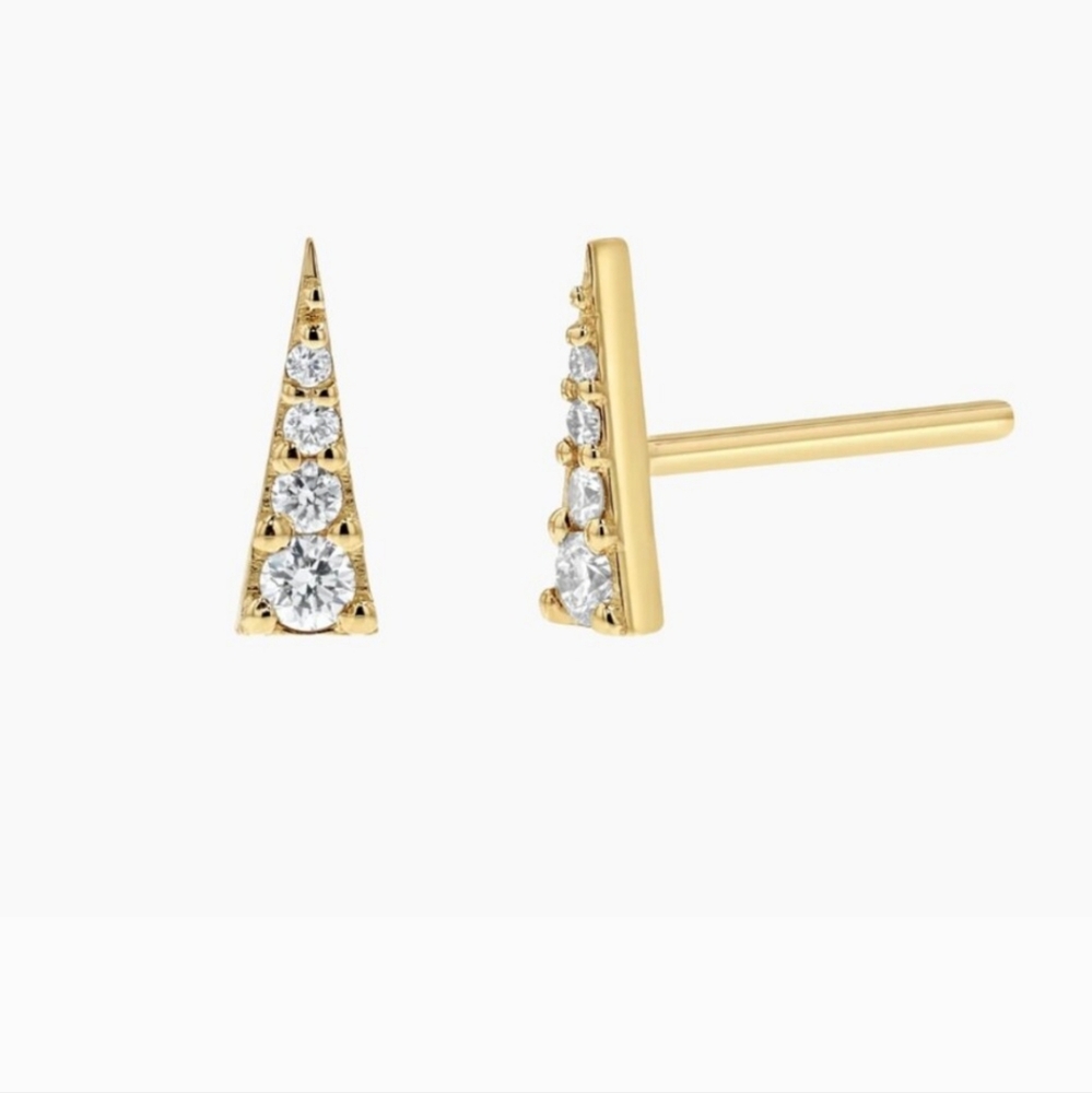 Babygold diamond spike 14k earrings